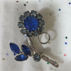 Blue Flower Vintage Costume Pin